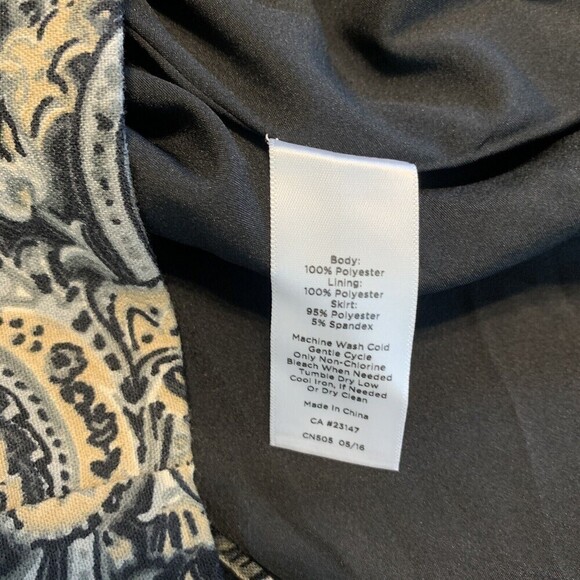 Talbots Womens Size 8 Multicolor Paisley Colorblock Sheath Career Cocktail Dress - Picture 5 of 6